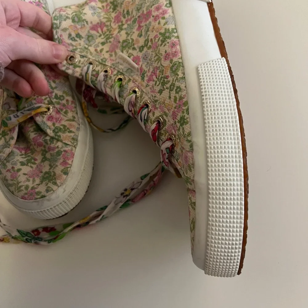 LoveShackFancy‎ x Superga 2795 High-Top Sneakers Floral Pink Green